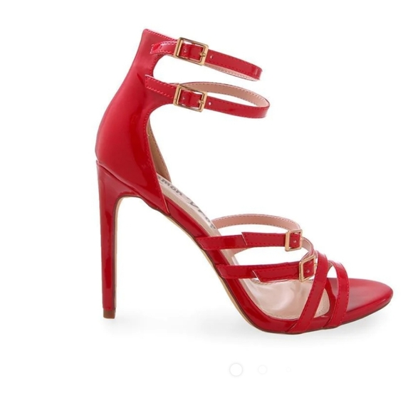 LEMON DROP BY PRIVILEGED Kumi Red Strappy Heels Size 7.5 - Picture 2 of 15